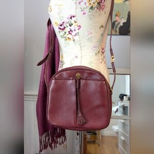 CARTIER Shoulder Bag Must Line Leather Wine‎ Red Bordeaux Women's